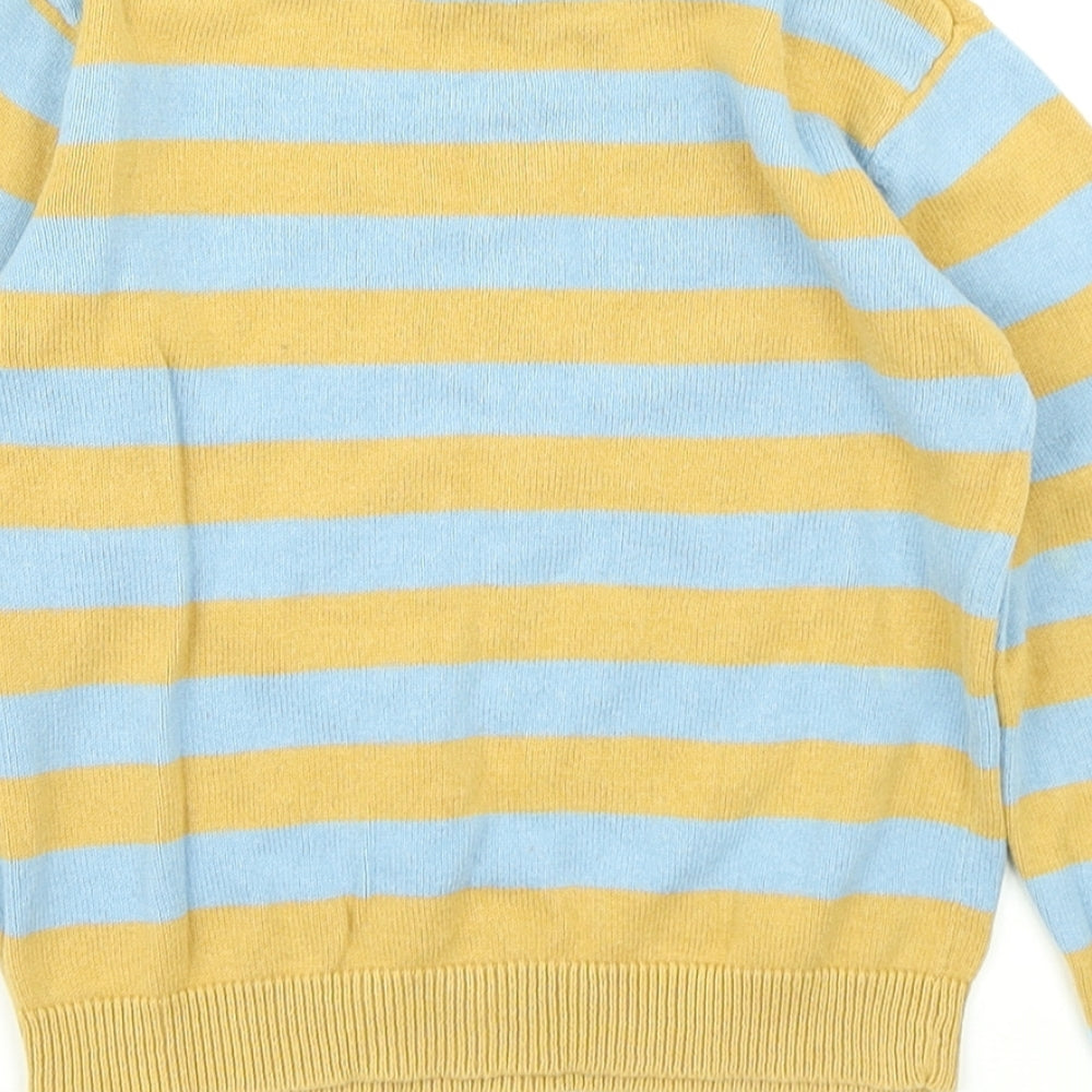 Pep & Co Boys Yellow Striped Knit Pullover Jumper Size 2-3 Years