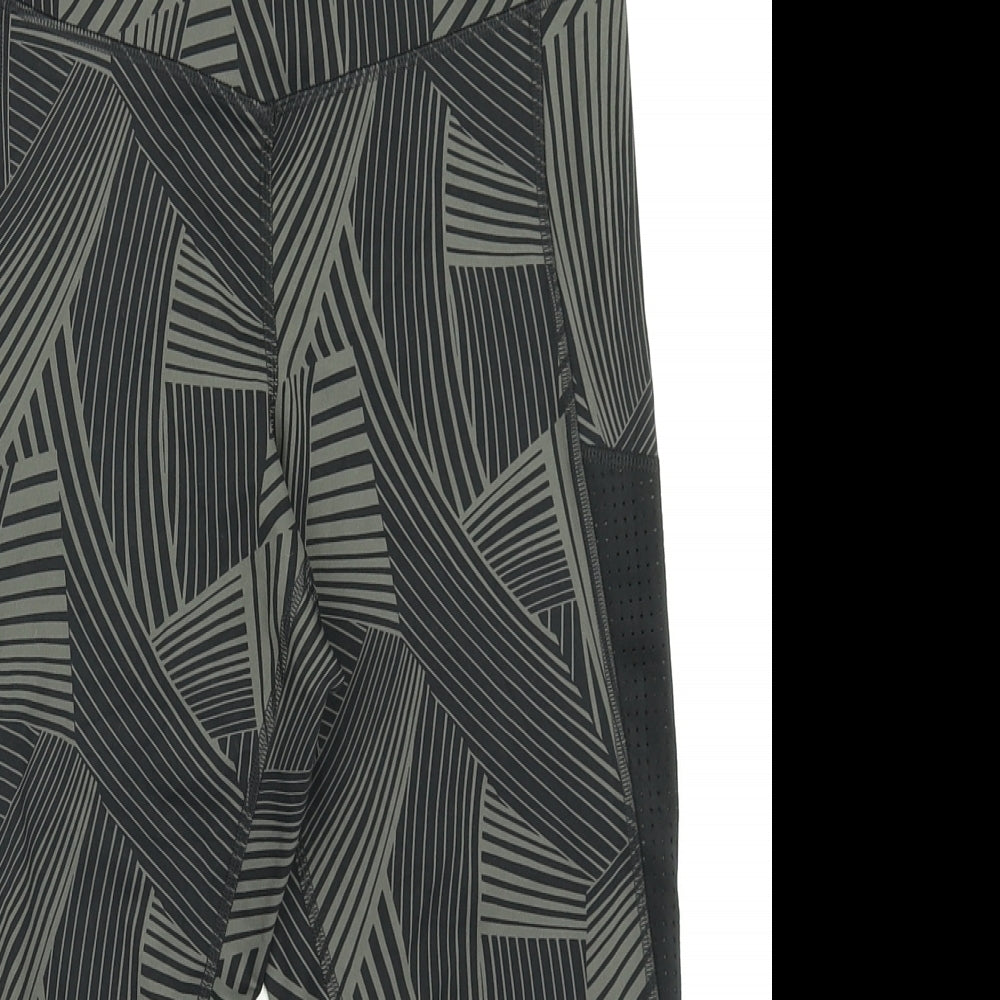 Good Move Womens Black Geometric  Compression Shorts Size 12