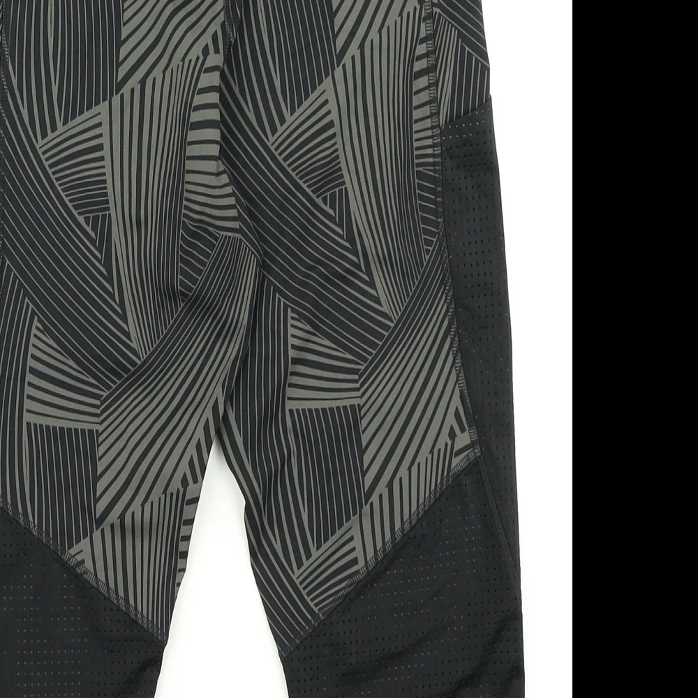 Good Move Womens Black Geometric  Compression Shorts Size 12