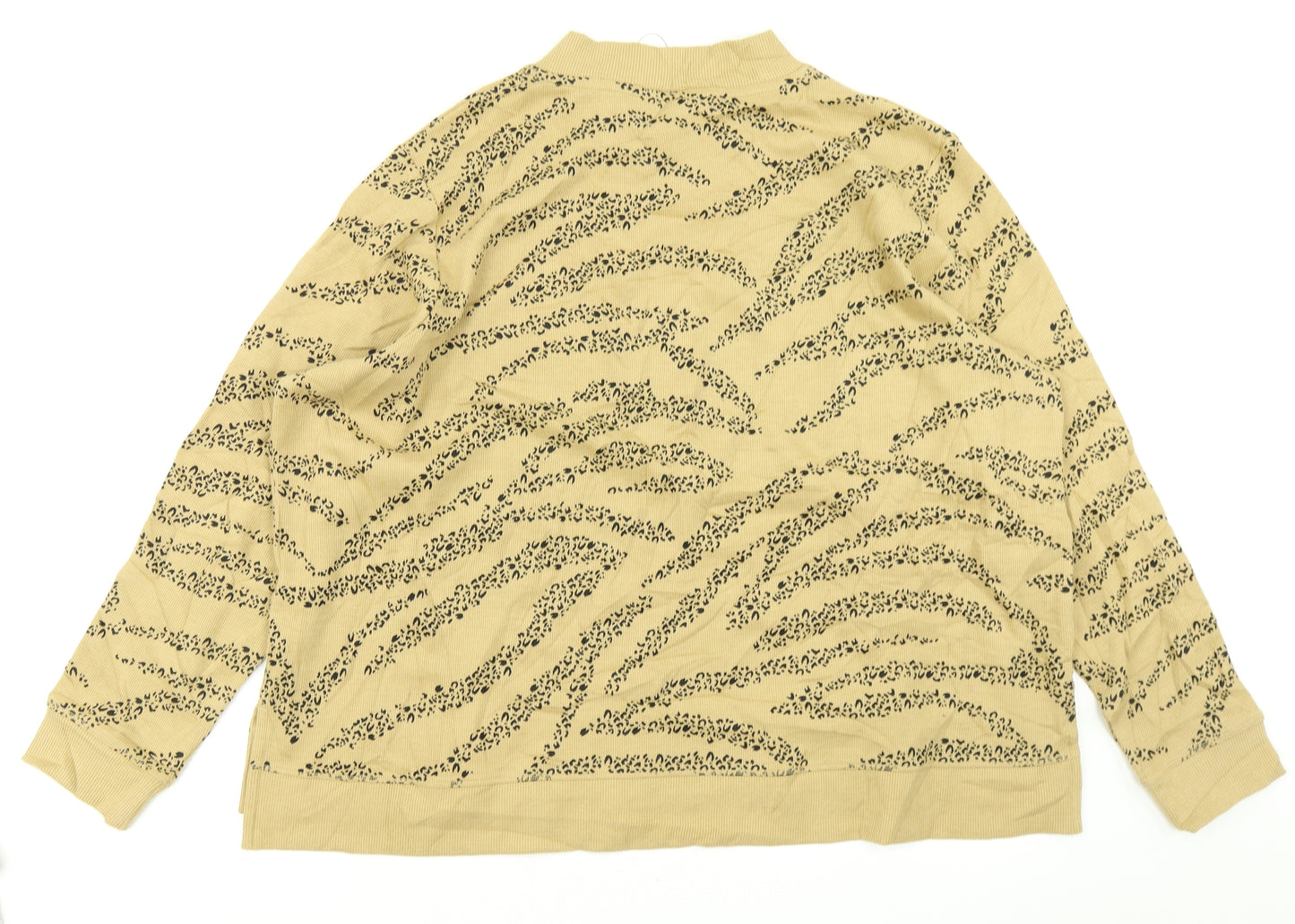 M&S Collection Womens Brown Animal Print Knit Pullover Jumper Size 24