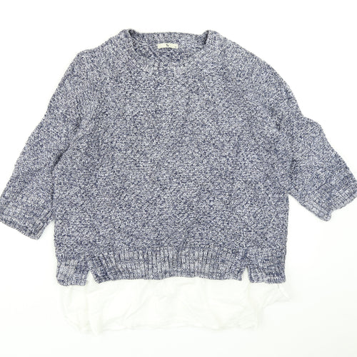 TU Womens Blue  Knit Pullover Jumper Size 14