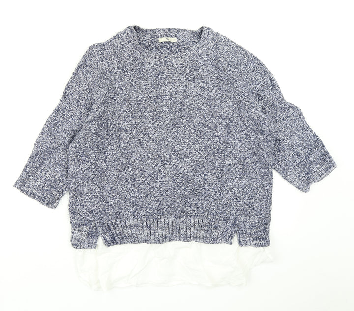 TU Womens Blue Knit Pullover Jumper Size 14