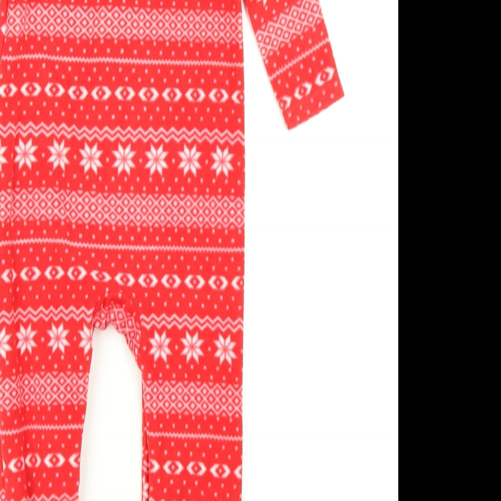 F&F Baby Red Fair Isle  Capri One Piece Size 18-24 Months