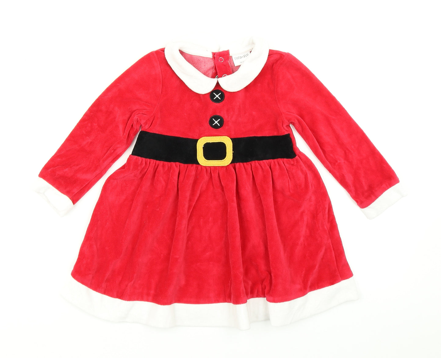 F&F Girls Red   Fit & Flare  Size 18-24 Months  - Christmas dress