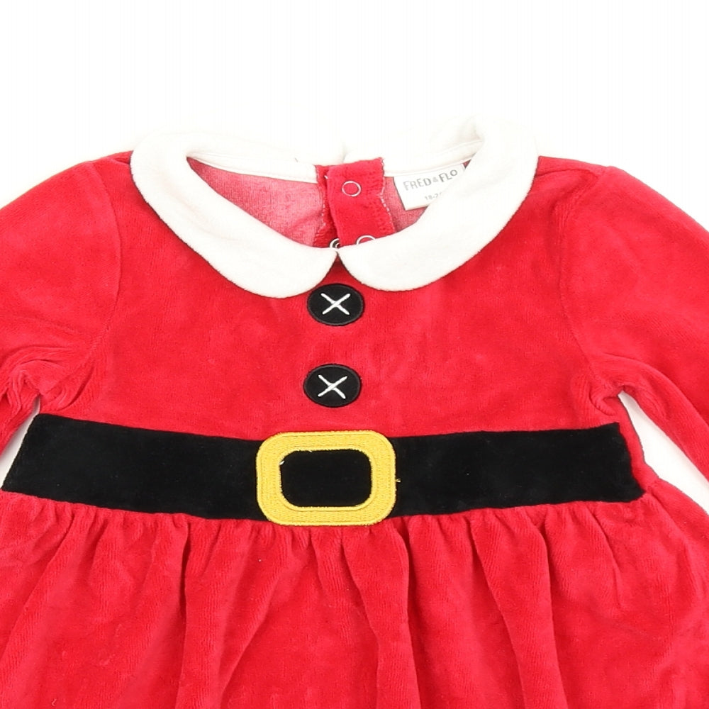 F&F Girls Red   Fit & Flare  Size 18-24 Months  - Christmas dress