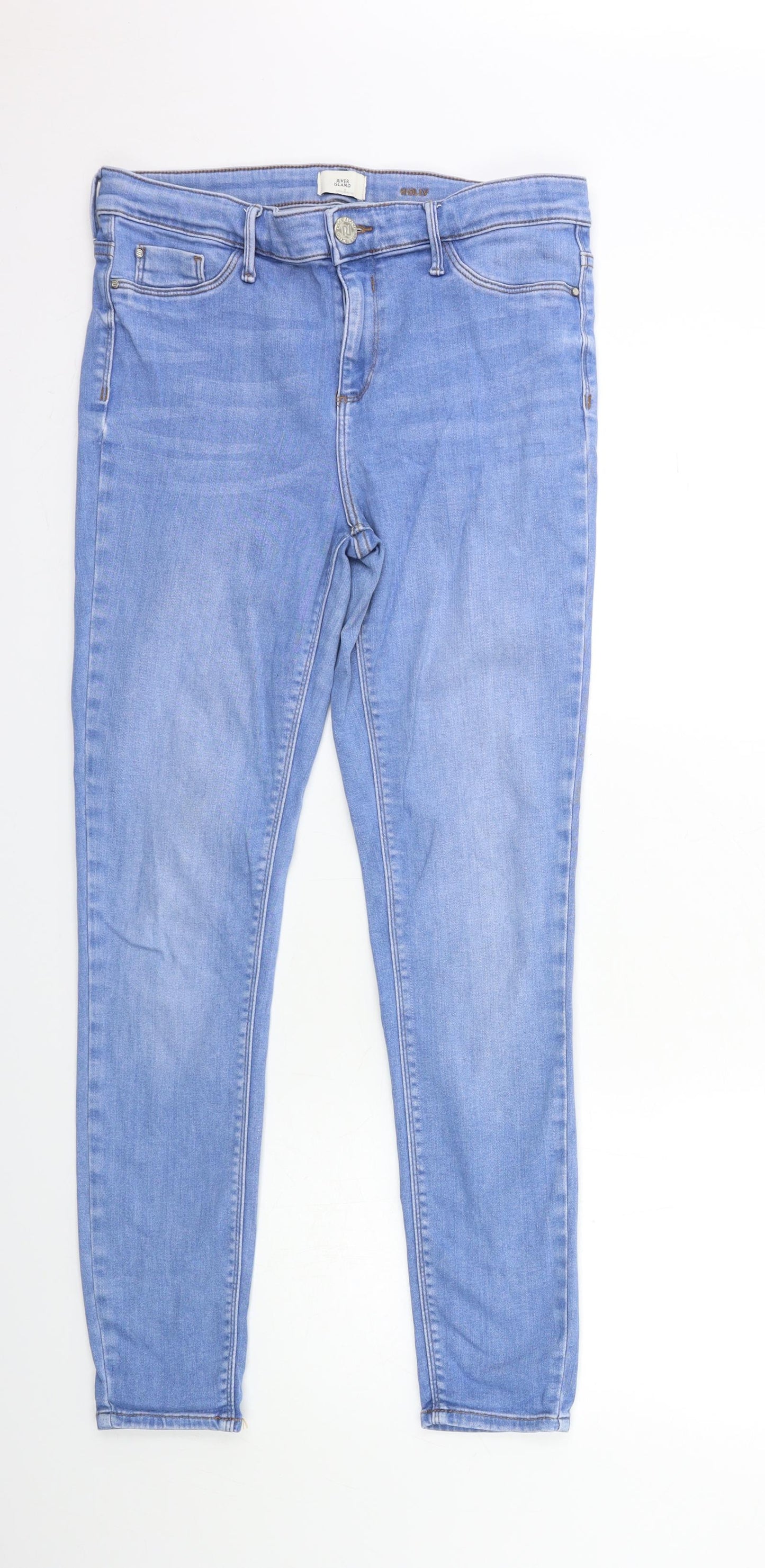 River Island Womens Blue  Denim Skinny Jeans Size 14 L28 in
