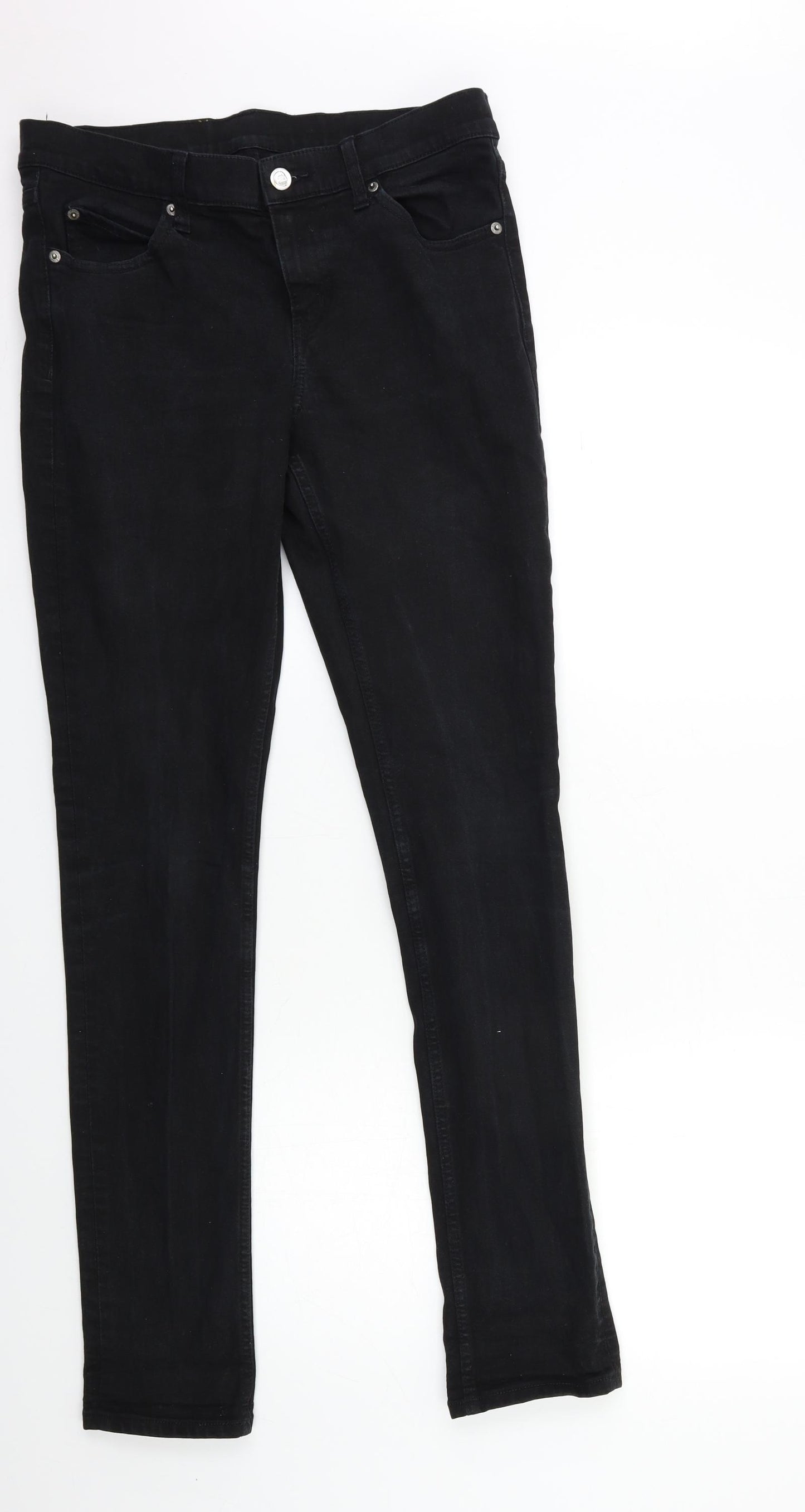 Preworn Mens Black  Denim Straight Jeans Size 30 in L34 in