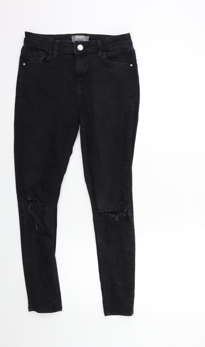 Dorothy Perkins Womens Black Denim Skinny Jeans Size 10 L27 in
