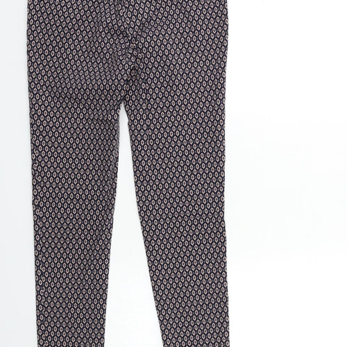 F&F Womens Blue Geometric  Trousers  Size 6 L25 in