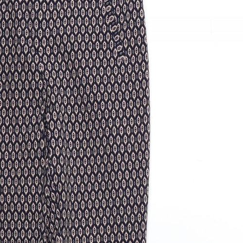 F&F Womens Blue Geometric  Trousers  Size 6 L25 in