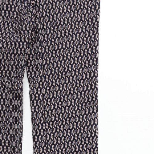 F&F Womens Blue Geometric  Trousers  Size 6 L25 in
