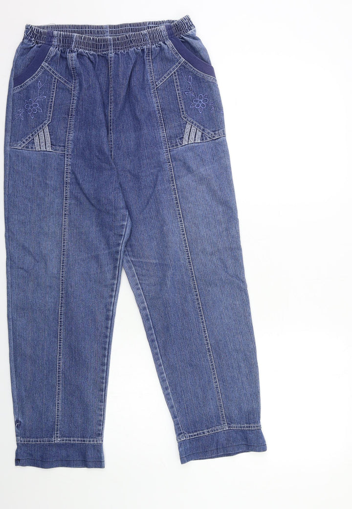 Preworn Womens Blue  Denim Mom Jeans Size 28 in L26 in