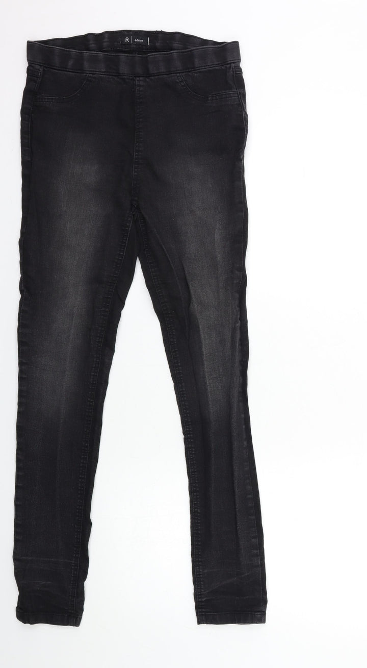R Edition Womens Black  Denim Jegging Jeans Size 10 L30 in