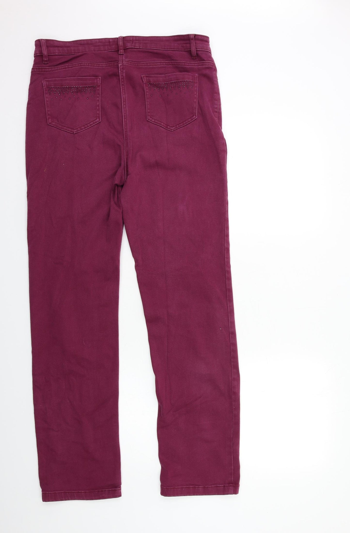 Marks and Spencer Womens Pink  Denim Straight Jeans Size 14 L31 in