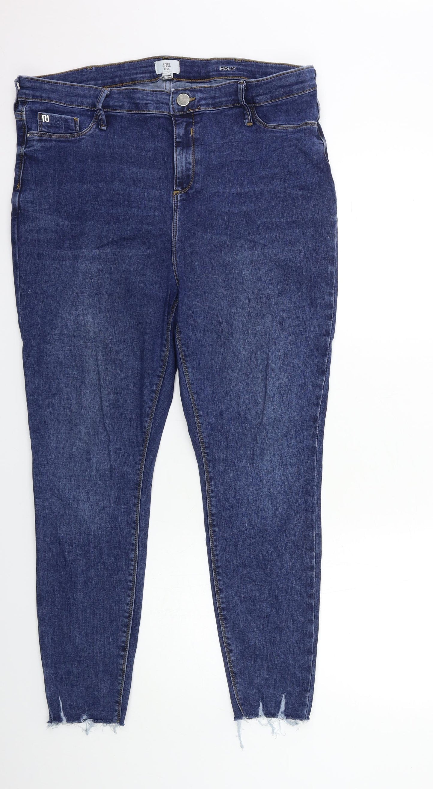 River Island Womens Blue  Denim Skinny Jeans Size 20 L27 in