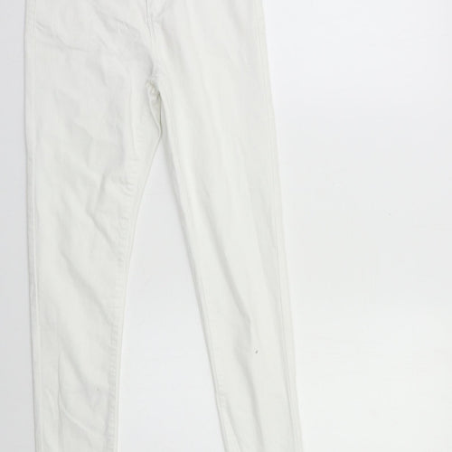 Denim & Co. Womens White  Denim Skinny Jeans Size 10 L28 in