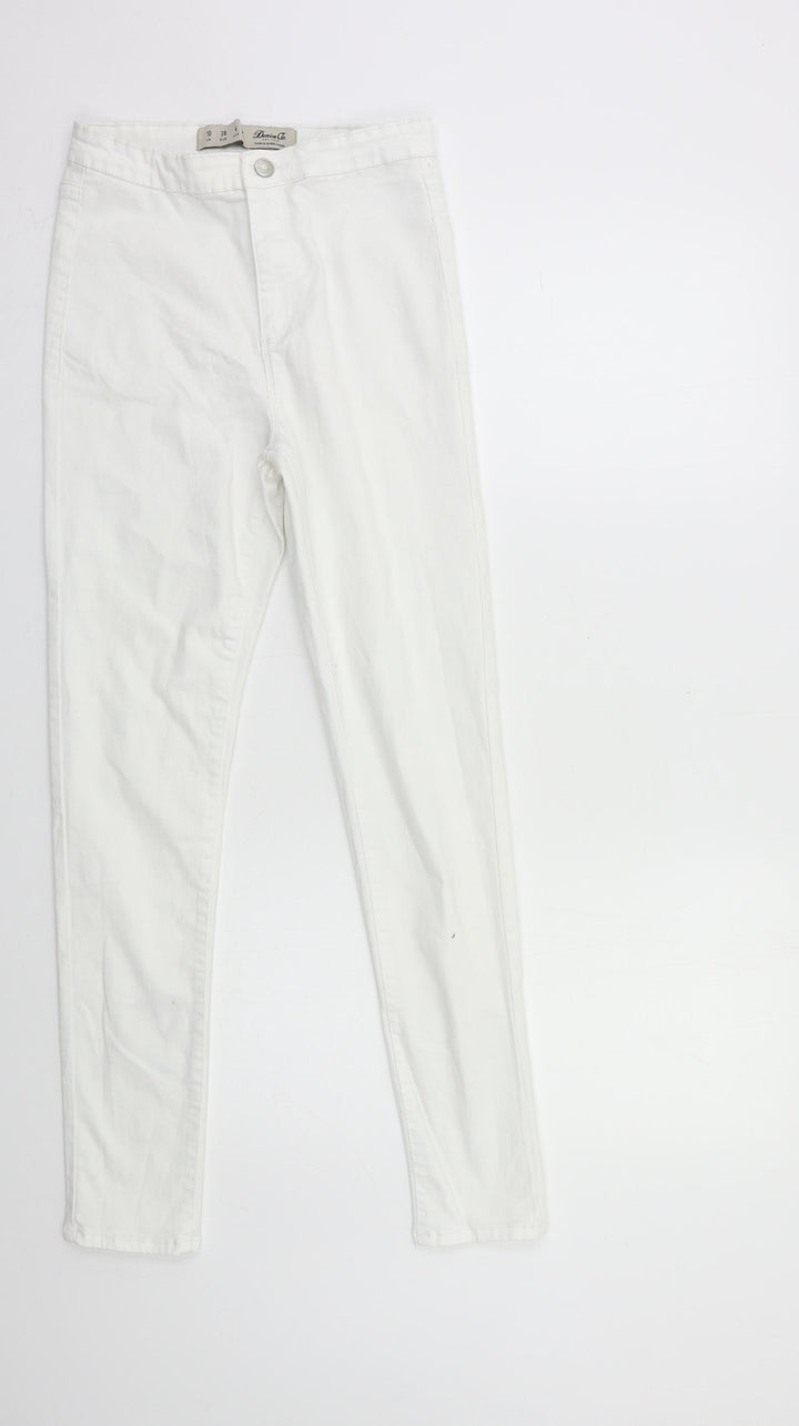 Denim & Co. Womens White Denim Skinny Jeans Size 10 L28 in