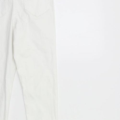 Denim & Co. Womens White  Denim Skinny Jeans Size 10 L28 in