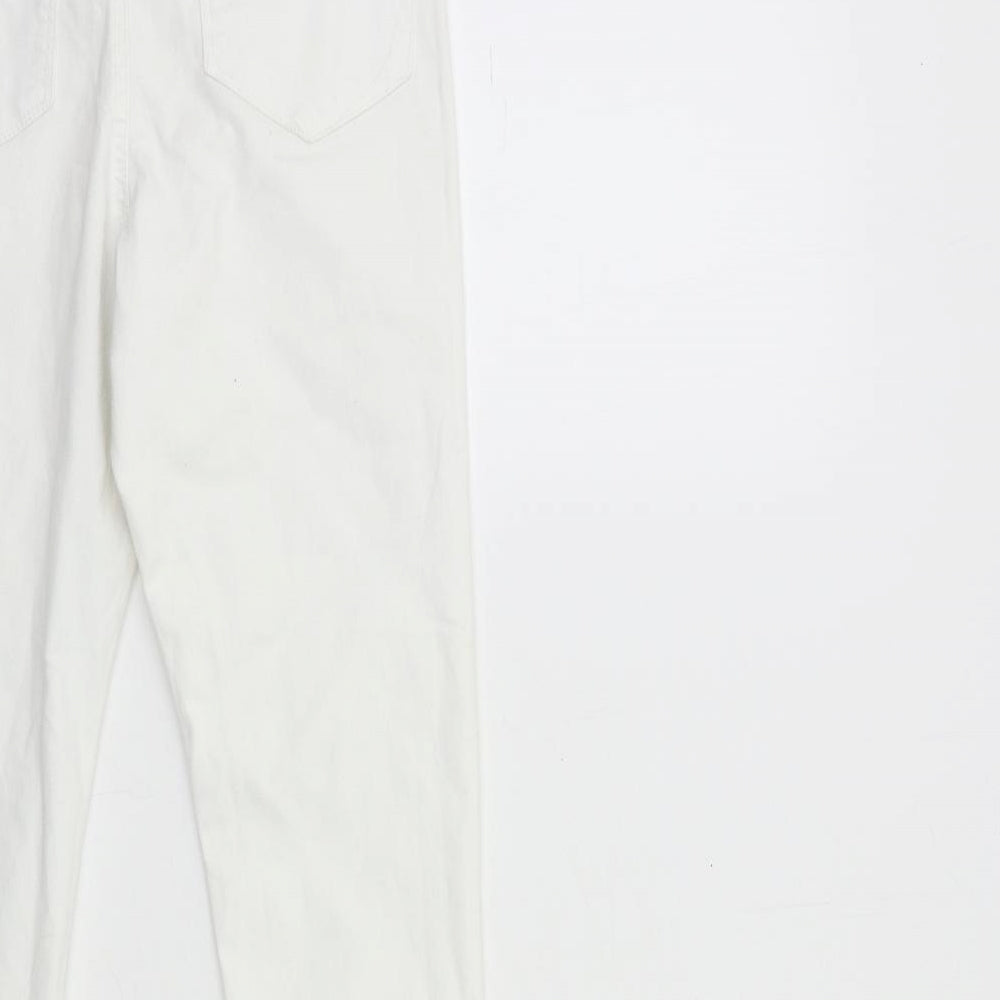 Denim & Co. Womens White  Denim Skinny Jeans Size 10 L28 in