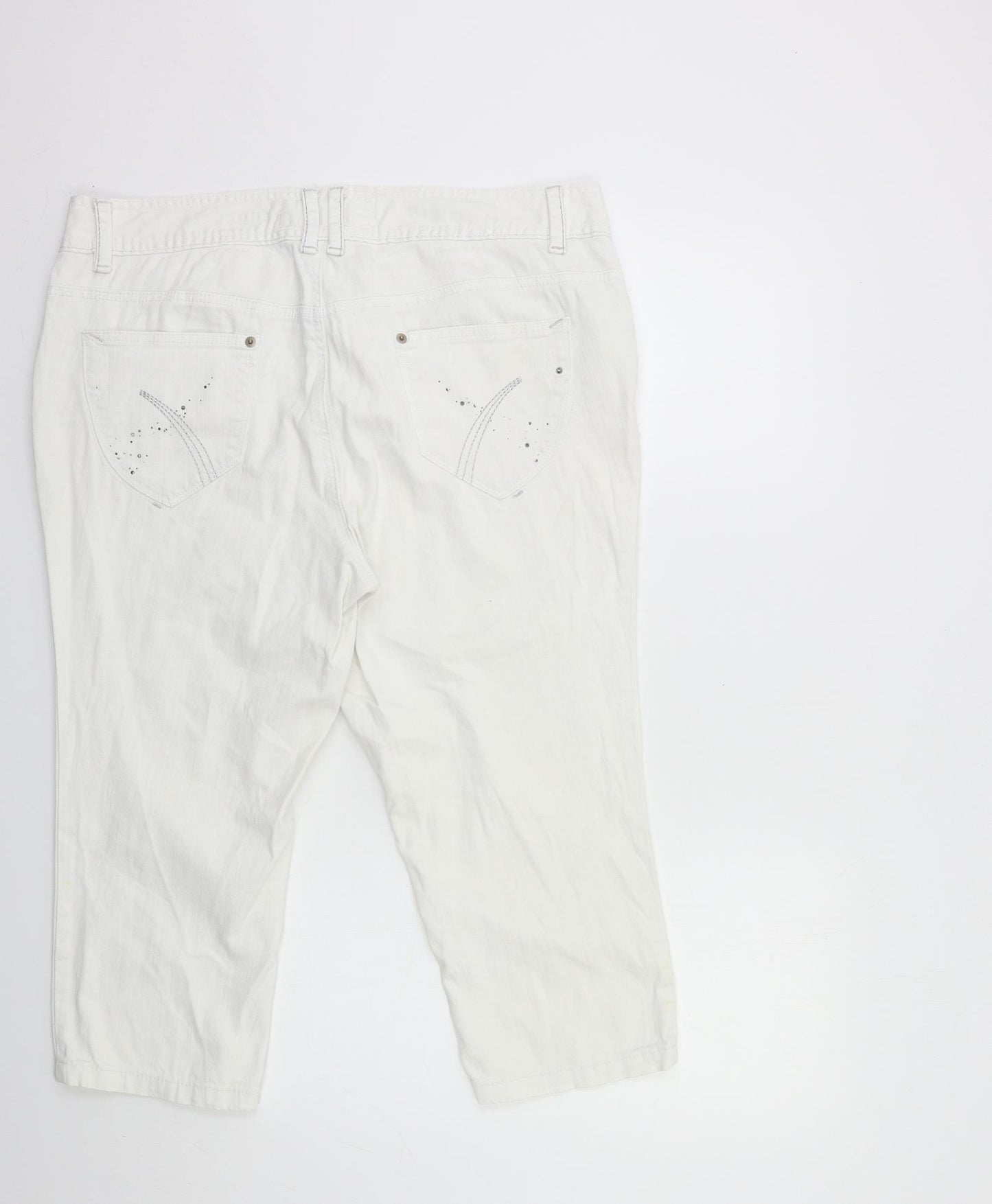 authentic denim Womens White  Denim Cropped Jeans Size 18 L21 in
