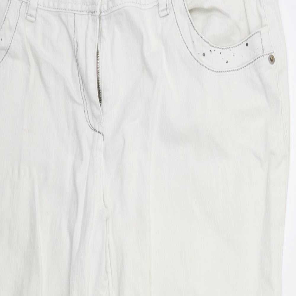 authentic denim Womens White  Denim Cropped Jeans Size 18 L21 in