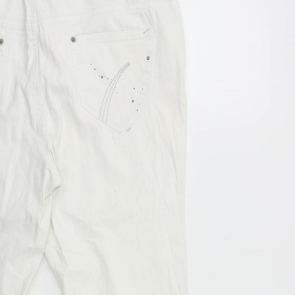 authentic denim Womens White  Denim Cropped Jeans Size 18 L21 in
