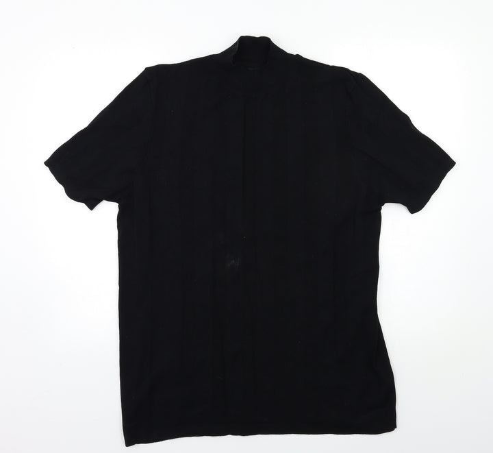 New Look Mens Black Knit Pullover Jumper Size XL