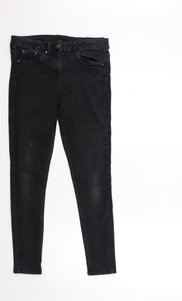 Nutmeg Womens Black Denim Skinny Jeans Size 12 L27 in