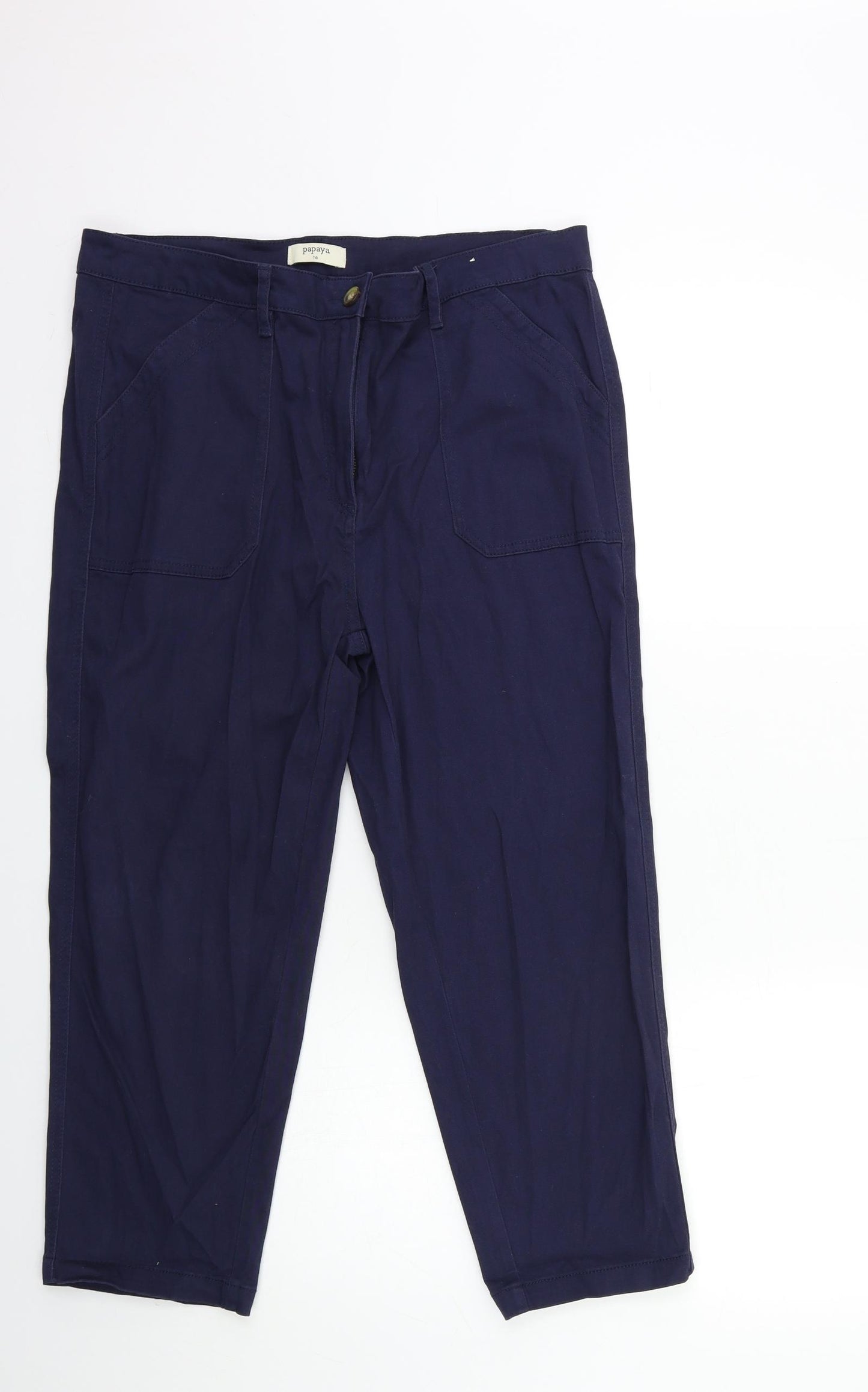 Papaya Womens Blue   Trousers  Size 16 L23 in