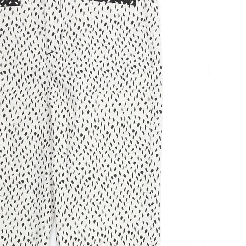 Zara Womens White Animal Print  Trousers  Size XS L28 in