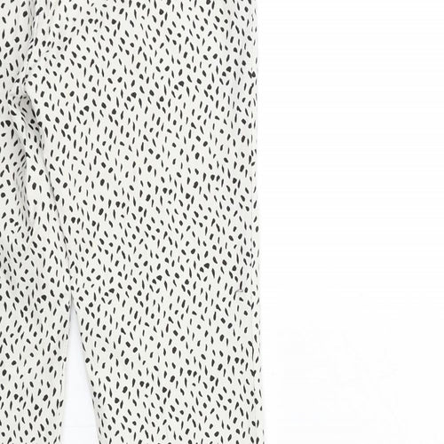 Zara Womens White Animal Print  Trousers  Size XS L28 in
