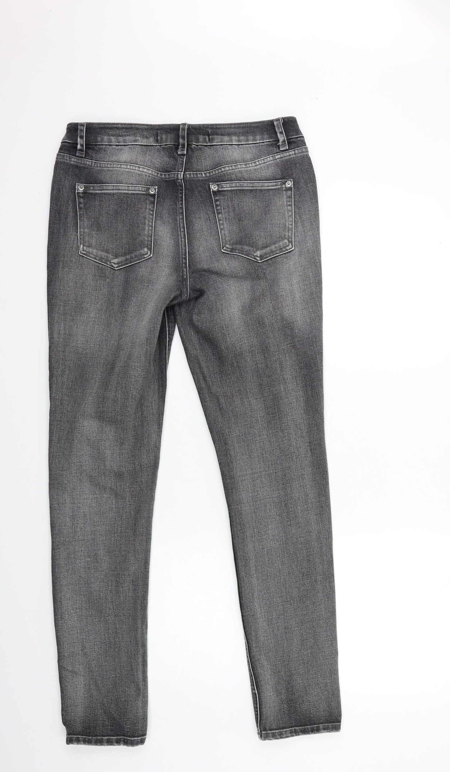 NEXT Womens Grey  Denim Tapered Jeans Size 10 L31 in