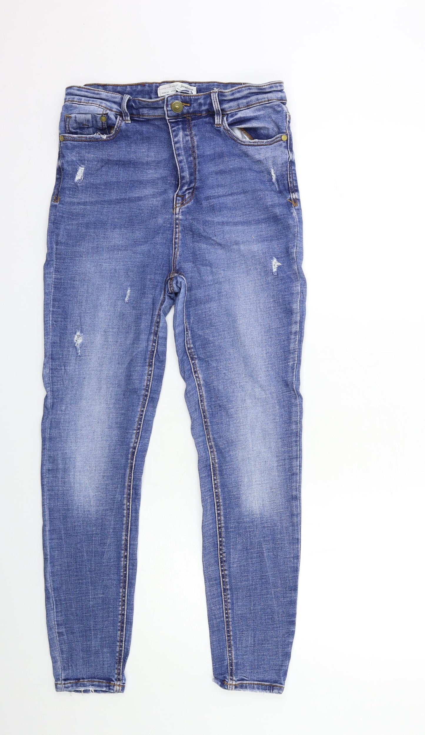 Stradivarius Womens Blue  Denim Skinny Jeans Size 14 L27 in