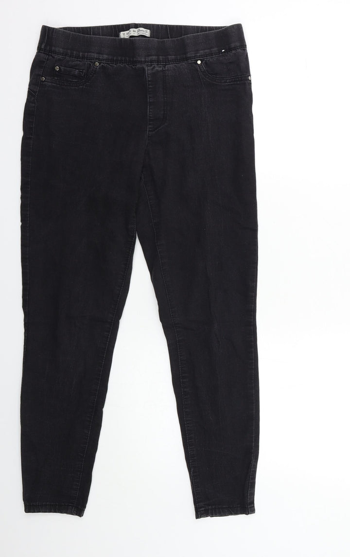 Denim & Co. Womens Blue Denim Jegging Jeans Size 12 L26 in