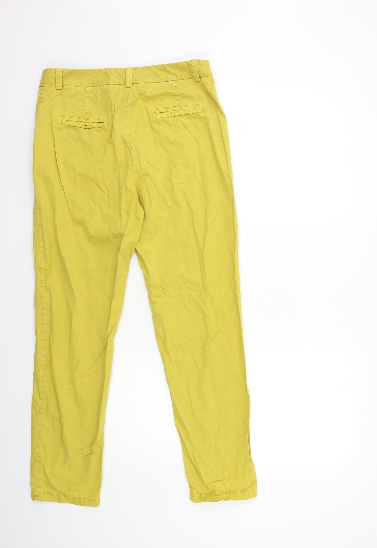 NEXT Womens Yellow   Chino Trousers Size 10 L28 in
