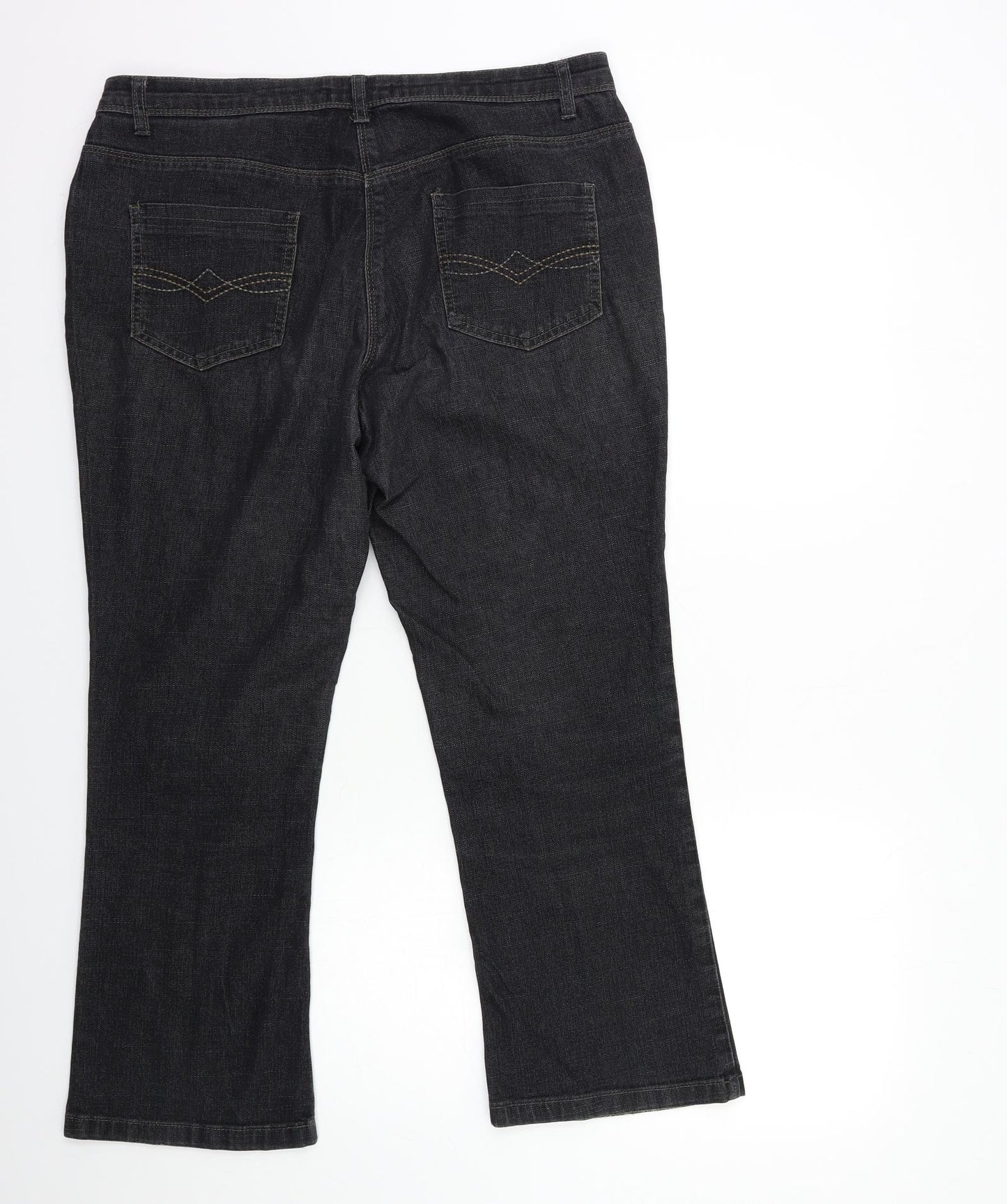 Preworn Womens Black  Denim Bootcut Jeans Size 14 L26 in