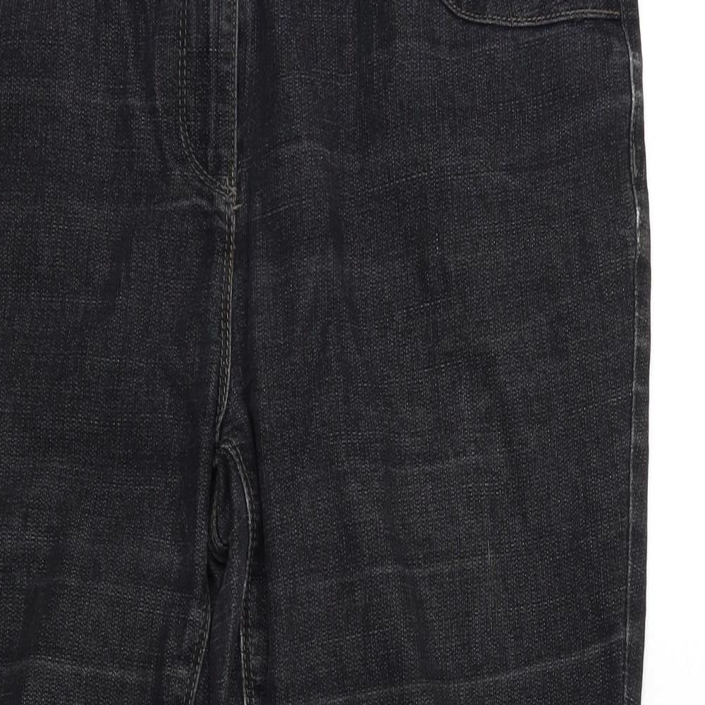 Preworn Womens Black  Denim Bootcut Jeans Size 14 L26 in