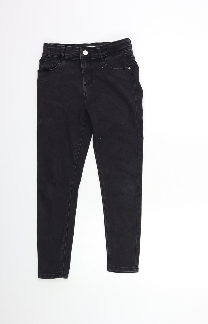 Denim & Co. Girls Black Denim Skinny Jeans Size 9-10 Years