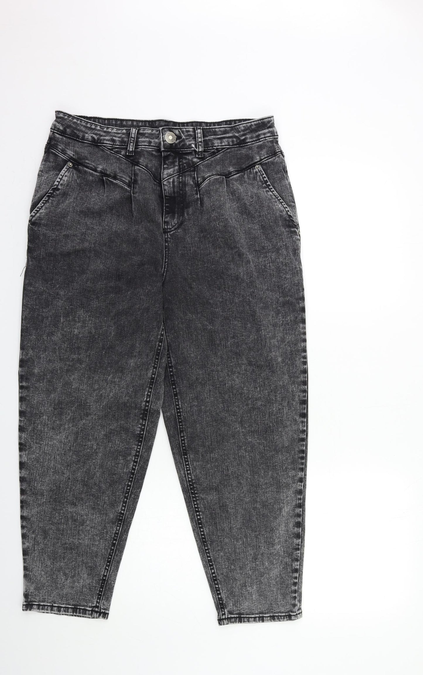 George Womens Grey  Denim Mom Jeans Size 16 L25 in