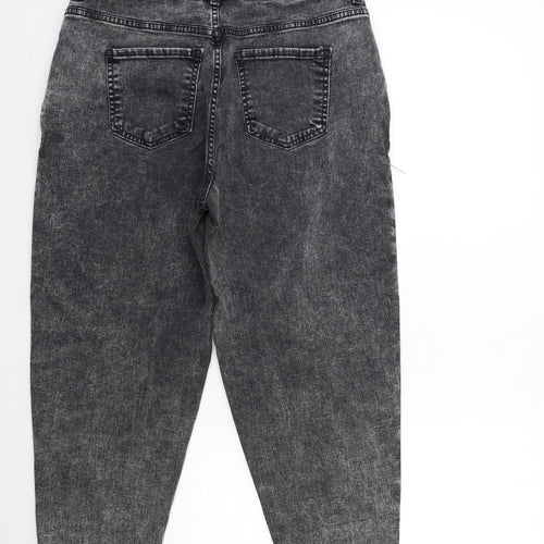 George Womens Grey  Denim Mom Jeans Size 16 L25 in