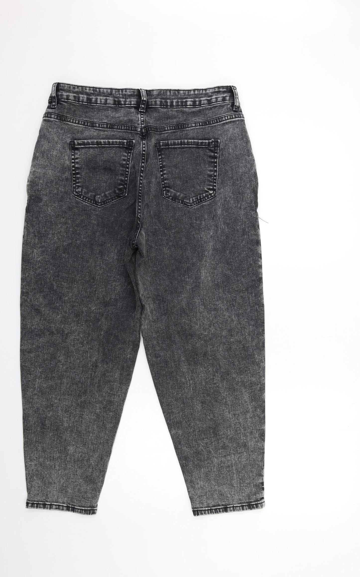 George Womens Grey  Denim Mom Jeans Size 16 L25 in