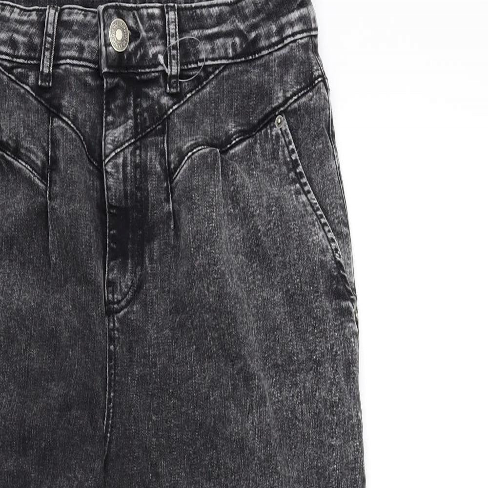 George Womens Grey  Denim Mom Jeans Size 16 L25 in