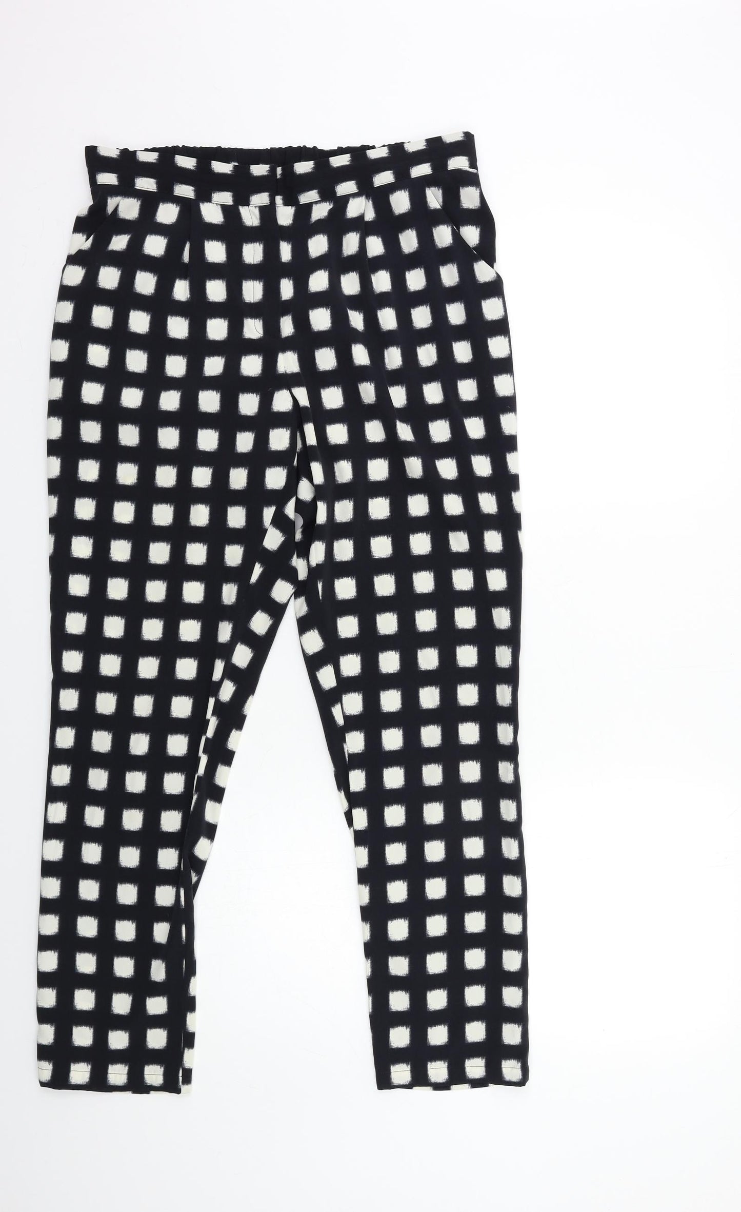 Topshop Womens Black Geometric  Trousers  Size 12 L28 in