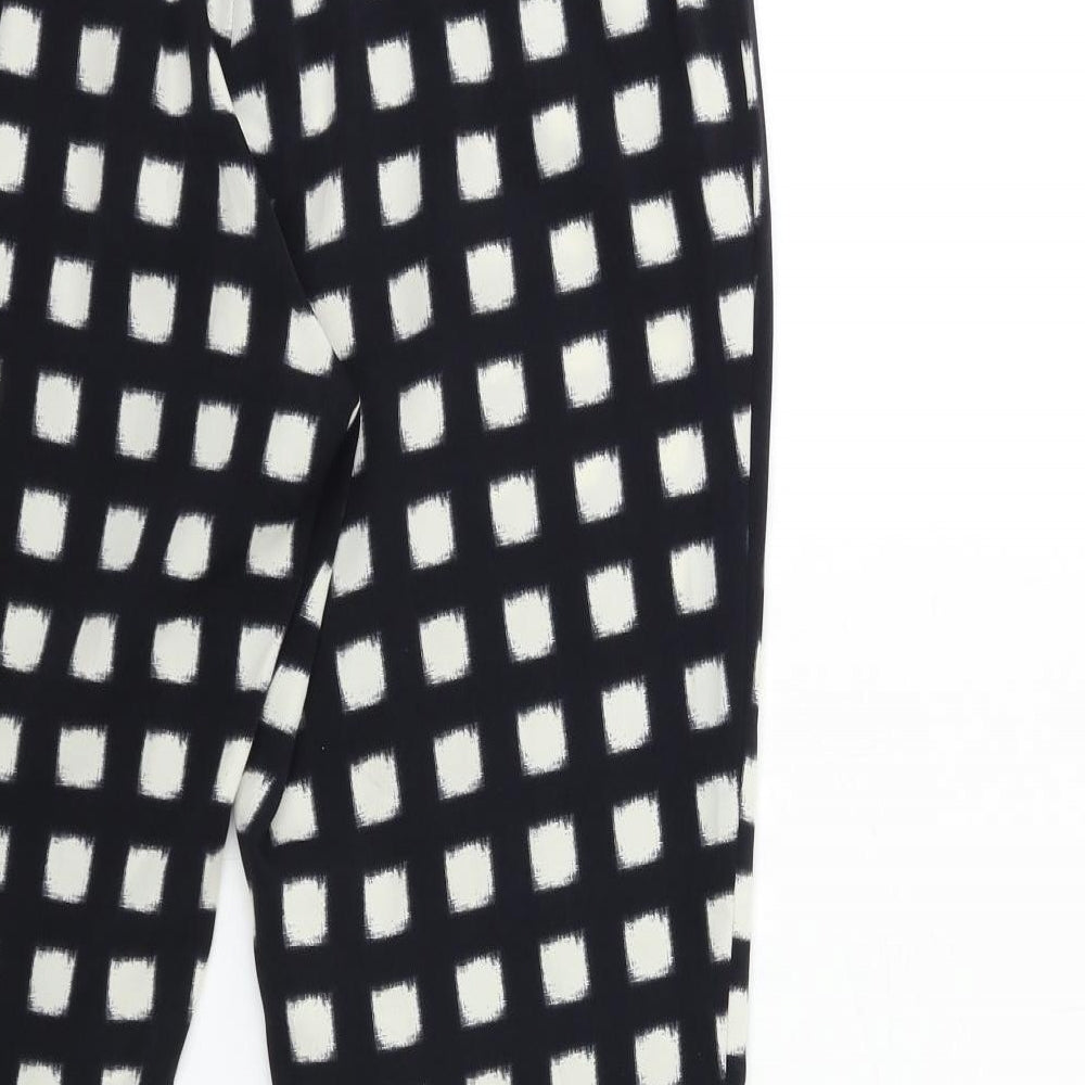 Topshop Womens Black Geometric  Trousers  Size 12 L28 in