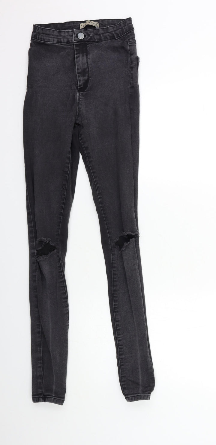 Denim & Co. Womens Black Denim Skinny Jeans Size 8 L30 in