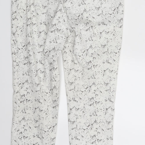 Preworn Womens White Animal Print Rayon Jegging Leggings One Size L27 in