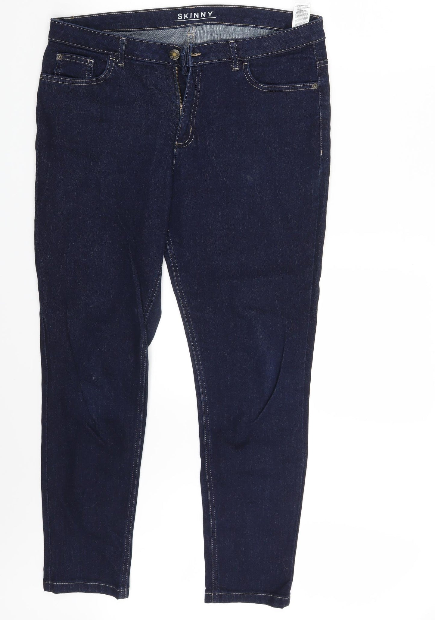 M&S Womens Blue  Denim Skinny Jeans Size 14 L27 in