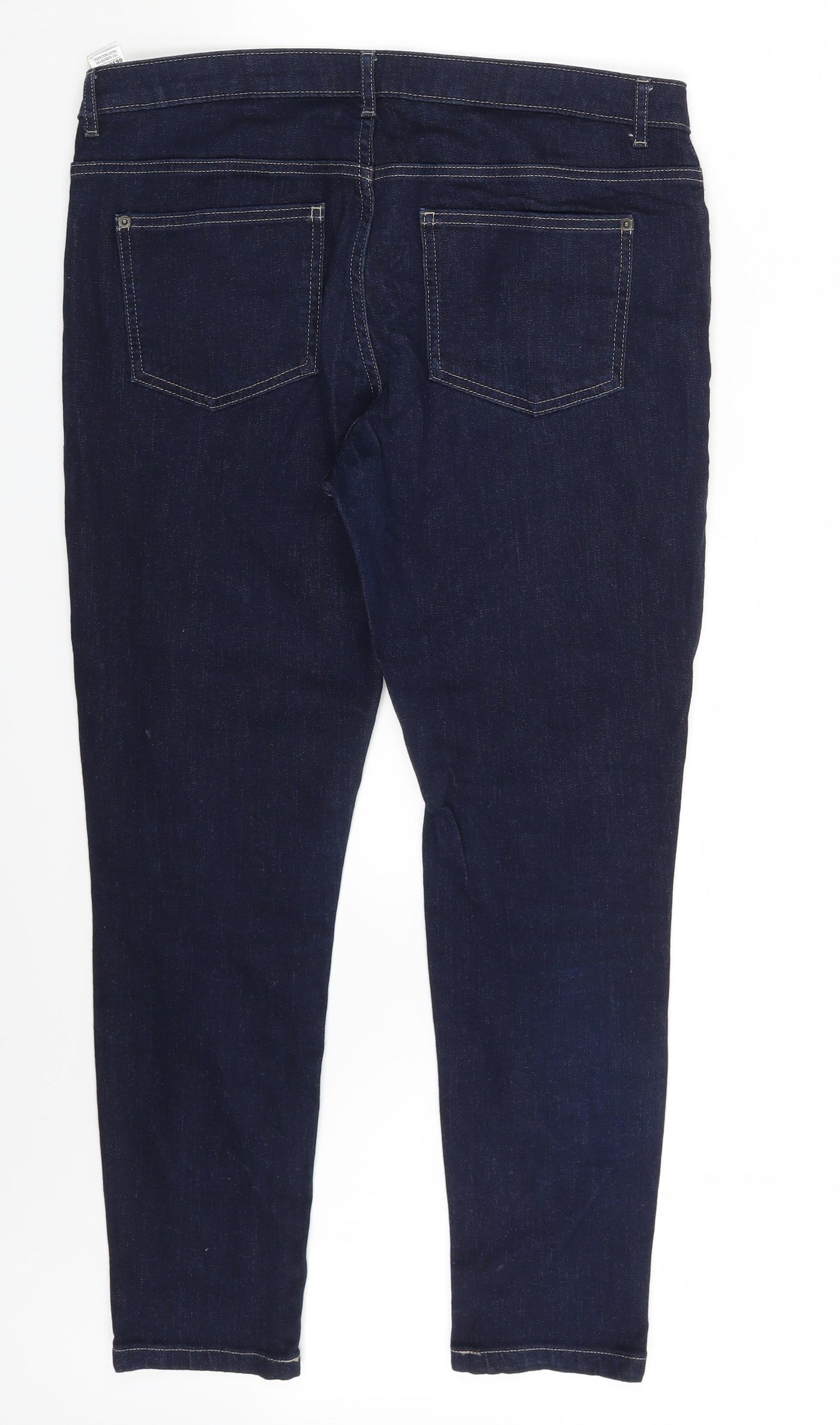 M&S Womens Blue  Denim Skinny Jeans Size 14 L27 in