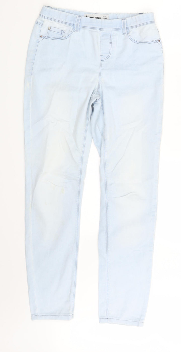 New Look Womens Blue Denim Jegging Leggings Size 8 L28 in