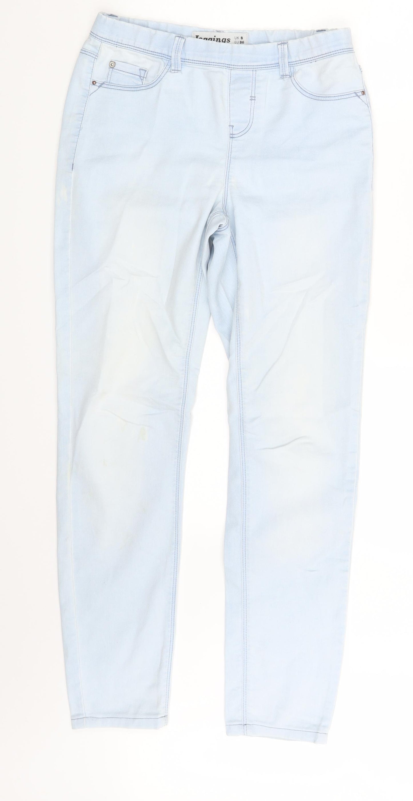 New Look Womens Blue  Denim Jegging Leggings Size 8 L28 in